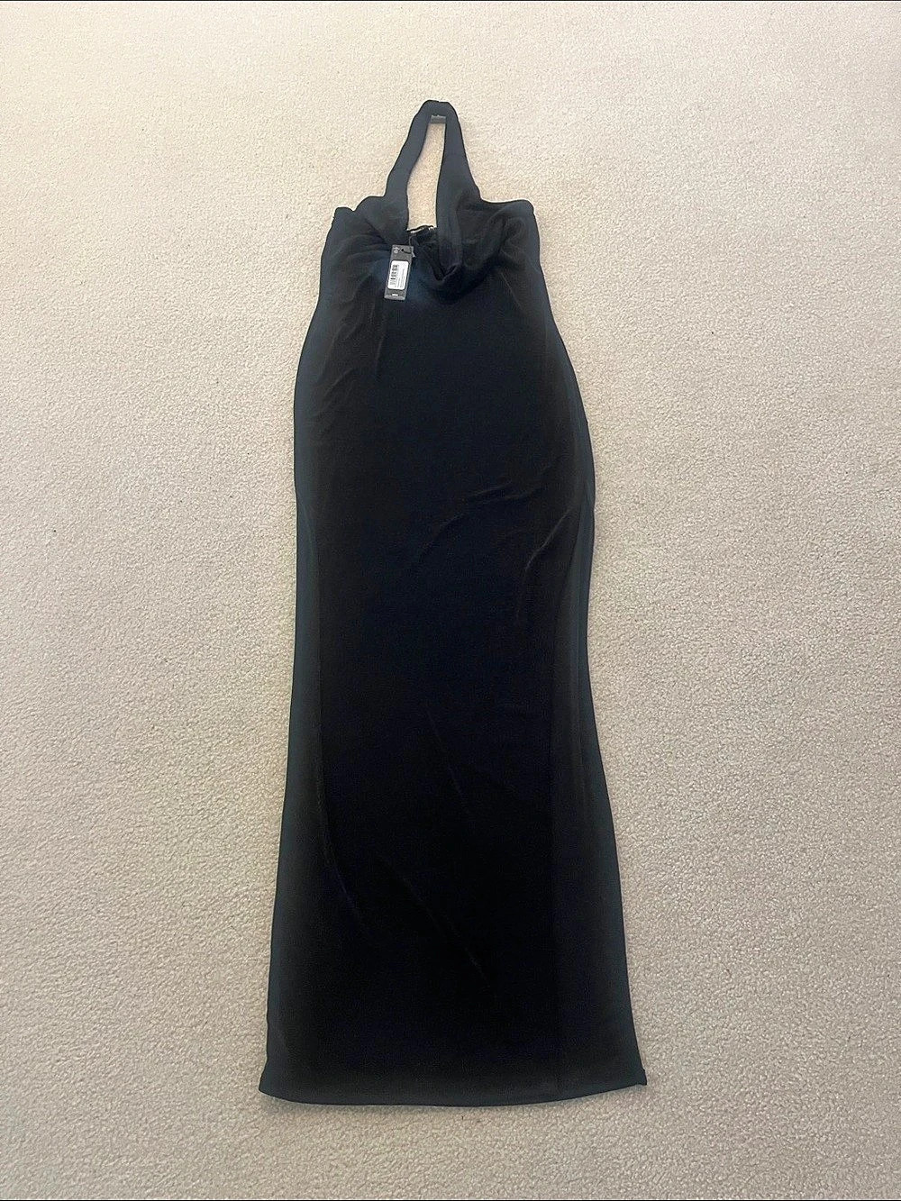 PrettyLittleThing Black Slinky Cowl Neck Maxi Dress Black